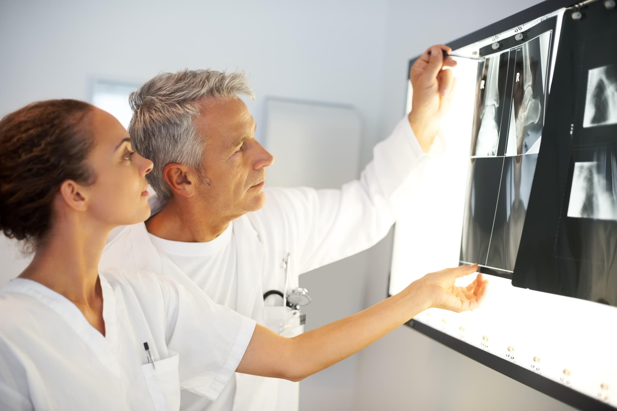 doctors looking at xrays