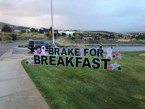 brake for breakfast sign